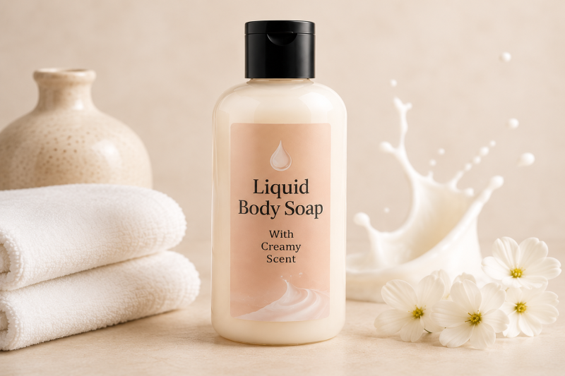 Liquid Body Wash With A Tangy Touch