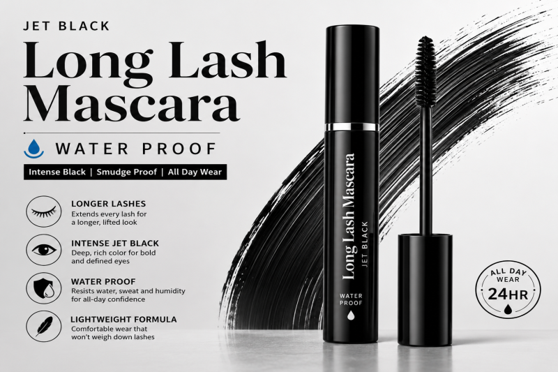 Long Lash Mascara Water Proof - Black – Private Label Manufacturing