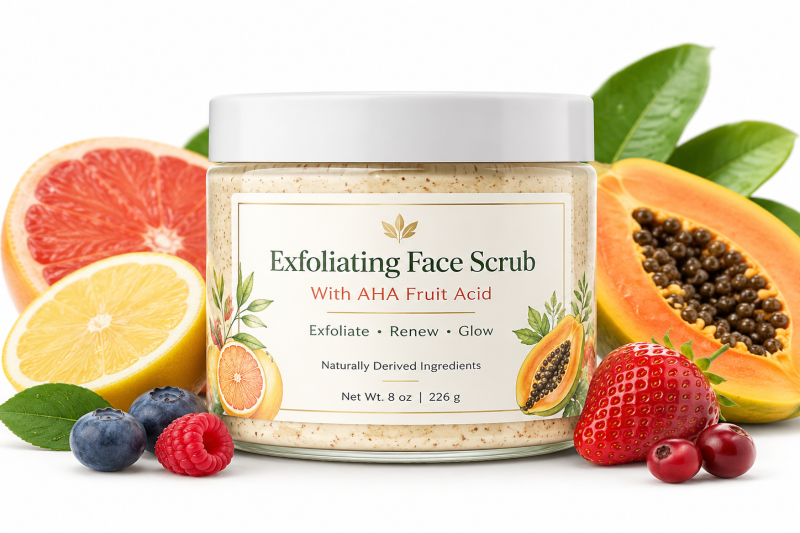 Exfoliating Face Scrub With AHA Fruit Acid